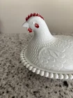 Vintage Indiana Glass Milk Glass Hen on Nest