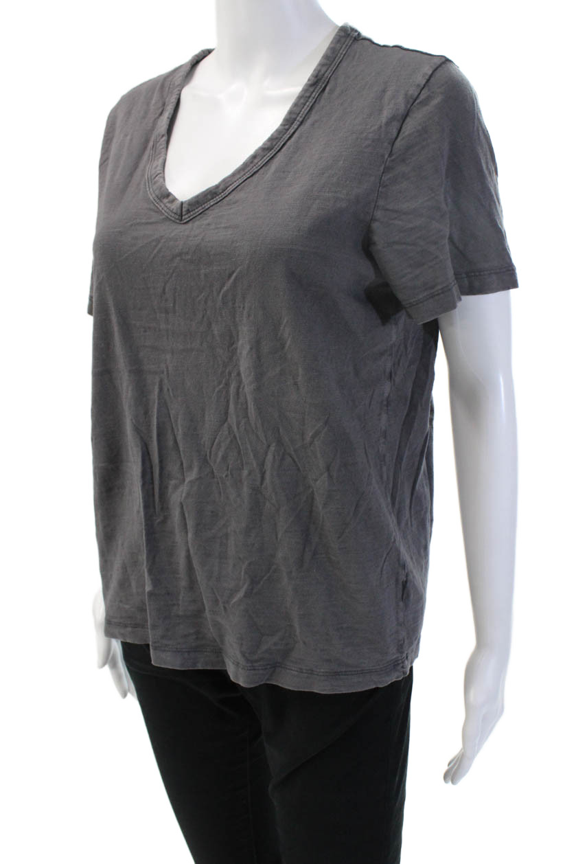 Universal Thread Women Basic Dark Gray Cotton VNe… - image 2