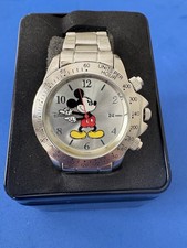 Disney Mickey Mouse Silver Tone Wristwatch, Disney Franchise, with Original Box