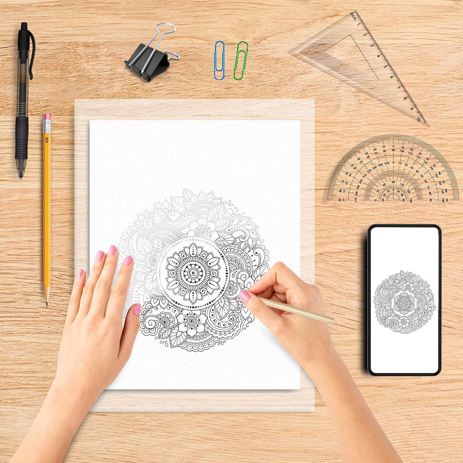 Transfer Paper Tracing Paper - Translucent on Artist Lettering Sketch Drawing