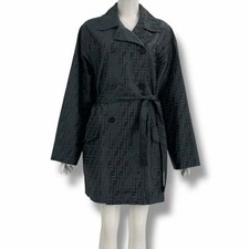 FENDI Zucca FF Logo Trench Coat Navy Size 42 All Over Pattern Unused