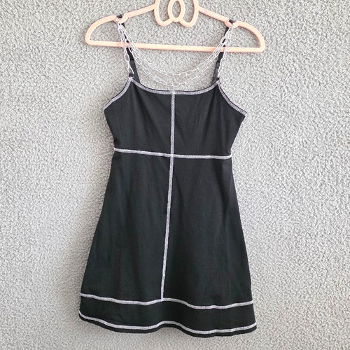 Dolls Kill Current Mood ALine Mini Dress Small Black Chain Hardware Straps