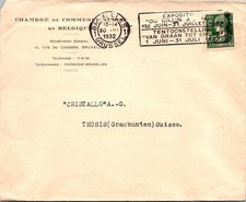 GOLDPATH: Belgium cover 1932 to Suisse special cancel CV902_P07