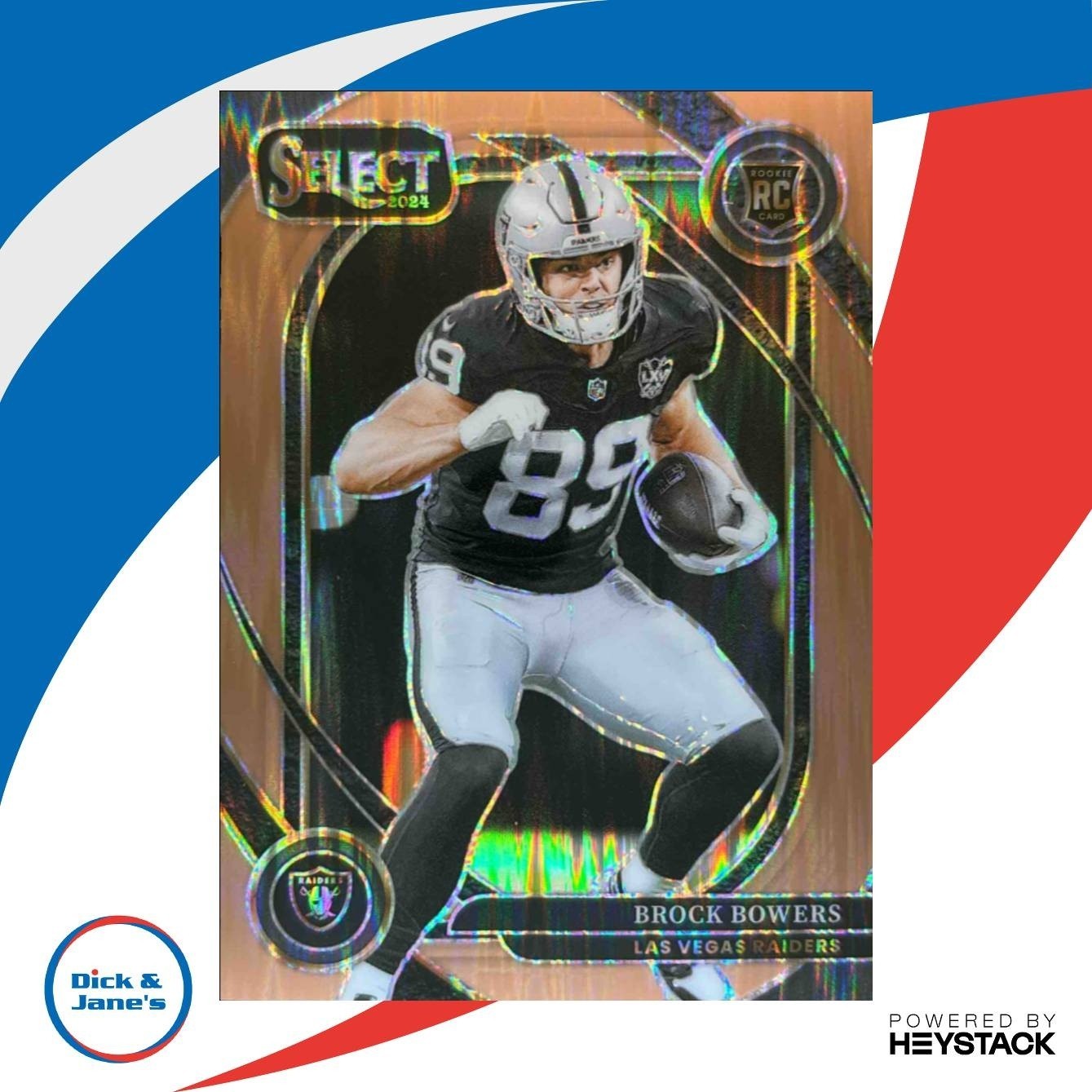 2024 Panini Select Brock Bowers Copper Prizm Shock /299 #222 RC Las Vegas Raider