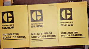 3 CAT Caterpillar 12 14 140G 12G Motor Grader  OPERATOR S GUIDES +Blade LOOK