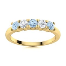 Aquamarine Gemstone Sterling Silver Full Eternity Wife New Ring Jewelry