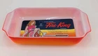Vtg Fire King 432 Anchor Hocking 1.5 Qt Red Orange Ombre Baking Dish NOS Label