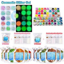 Nail Body Glitter Gel Set Multi Color Mix Festival Face Art Craft Kit 4 Styles