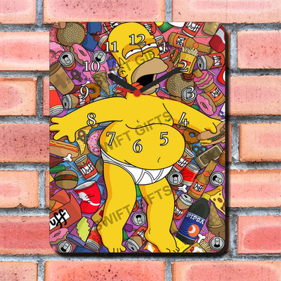 Homer Simpson Design Wanduhr Neu Verpackt Geschenk Mancave Bar The Simpsons