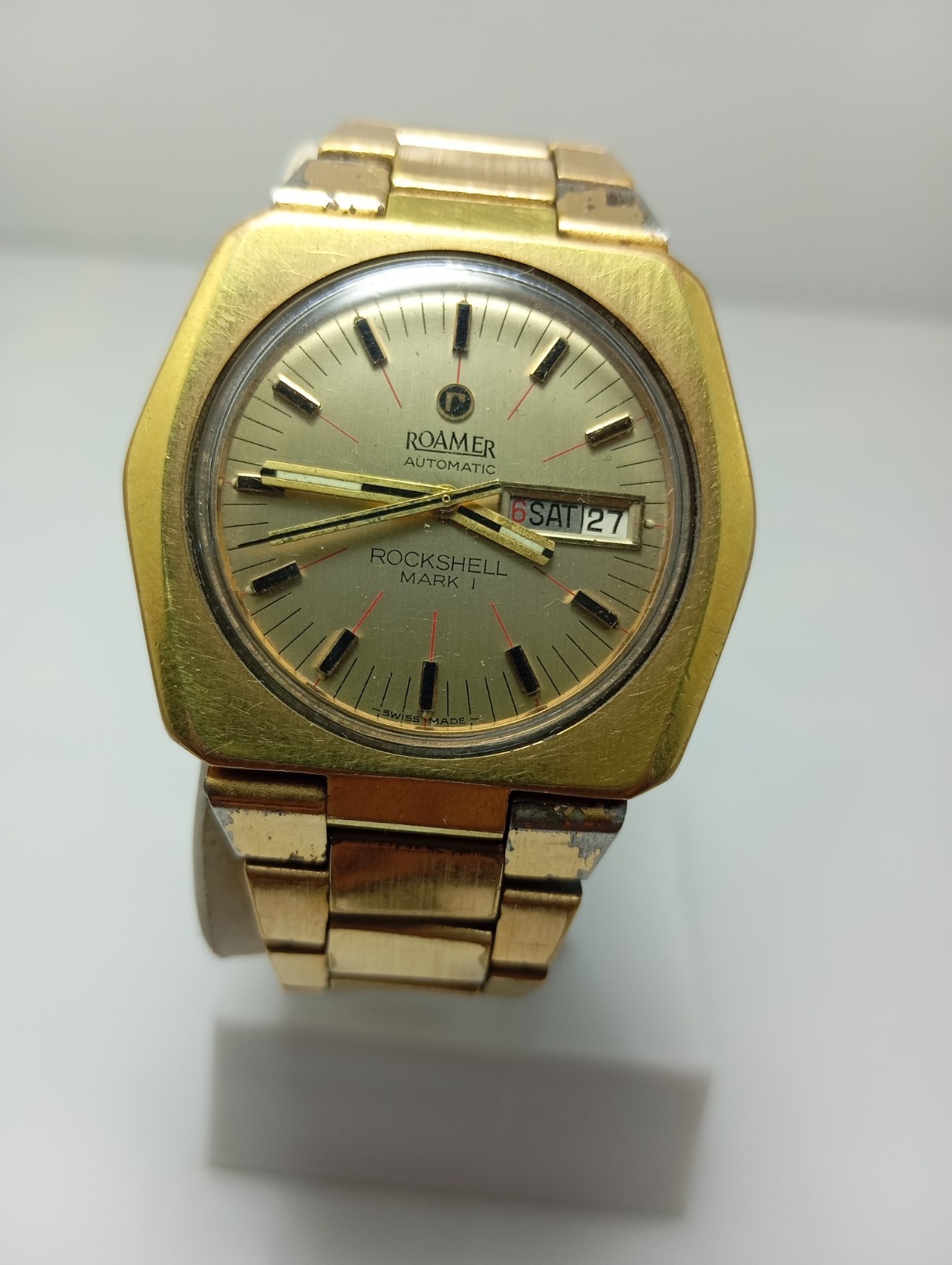 Watch Rare Automatic Roamer Working Swiss Rockshell Vintage Made I Mark - vintagewatches.pk