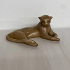 Vintage Frankoma Pottery Laying Down PUMA Panther, 116, Light Brown Color