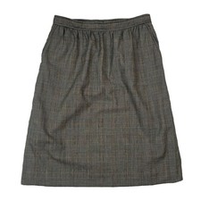 Evan Picone Women's Skirt Size Small 100 Glen Plaid Wool Vintage 90s Academia