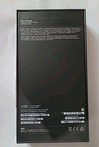 ORIGINAL Apple iPhone 13 PRO MAX 128GB Sierra Blue EMPTY BOX ONLY No Phone - Zdjęcie 3 z 8