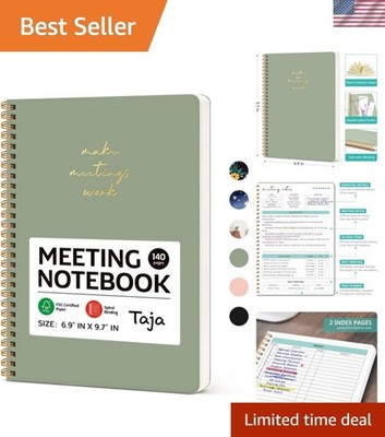 Meeting Notebook for Work Organization - Work notebook with action items, Mee...