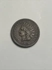 1879 Indian Head Cent Penny, US 1c Copper Type Coin, Slight Rim Dings