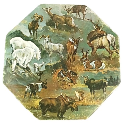 Springbok Okta-Puzzle North American Hoofed Game Animals VINTAGE 1971 Octagon