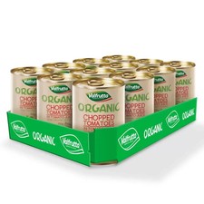 Valfrutta Organic Chopped Tomatoes Tomato Italian Rich Tin Cans Pack 12 x 400g