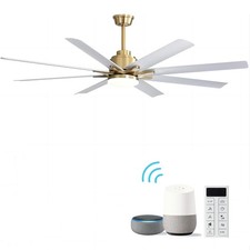 66" Smart Ceiling Fan With Dimmable LED Light 8 Blades Remote DC Motor
