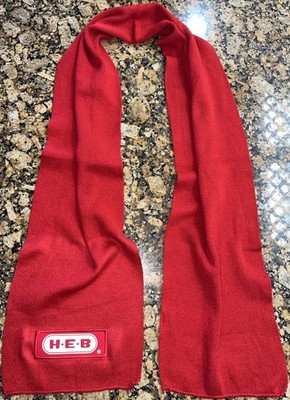 Texas H-E-B HEB Knit Scarf Winter Acrylic Advertising Red New