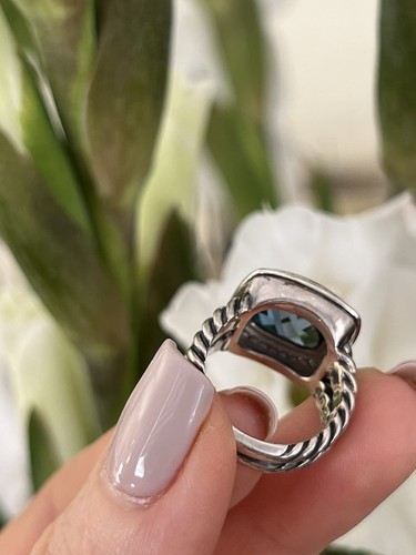 David Yurman Albion Blue Topaz 7Carat, Pavé diamonds, Sterling Silver, Pre-owned - 第 9/16 張圖片