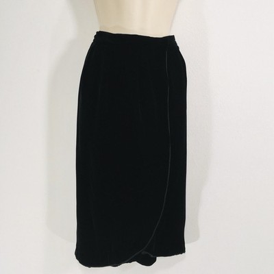 Vintage Peter Mui Velvet Wrap Skirt Sz 10/M Rayon/Silk Cord Trim Dark Fairy Glam