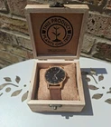 Brown Black Wooden Mens Watch - Botanica Gift NEW