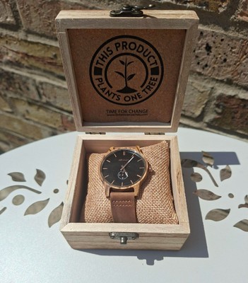 Braun Schwarz Holz Herrenuhr - Botanica Geschenk NEU
