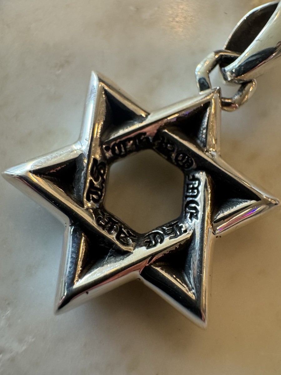 Chrome Hearts Sterling Silver Star of David Charm Pendant NEW