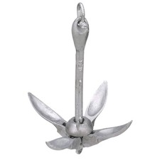 11966-1 Grapnel Folding Anchor, Malleable Iron, Galvanized, Folds for Easy St...