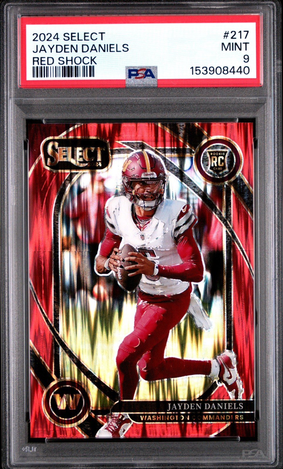 2024 PANINI SELECT #217 JAYDEN DANIELS RED SHOCK RC PSA 9 /249
