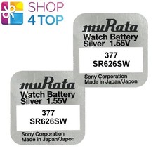 2x Murata 377 SR626SW Silver Oxide 1.55V Watch Batteries Made in Japan