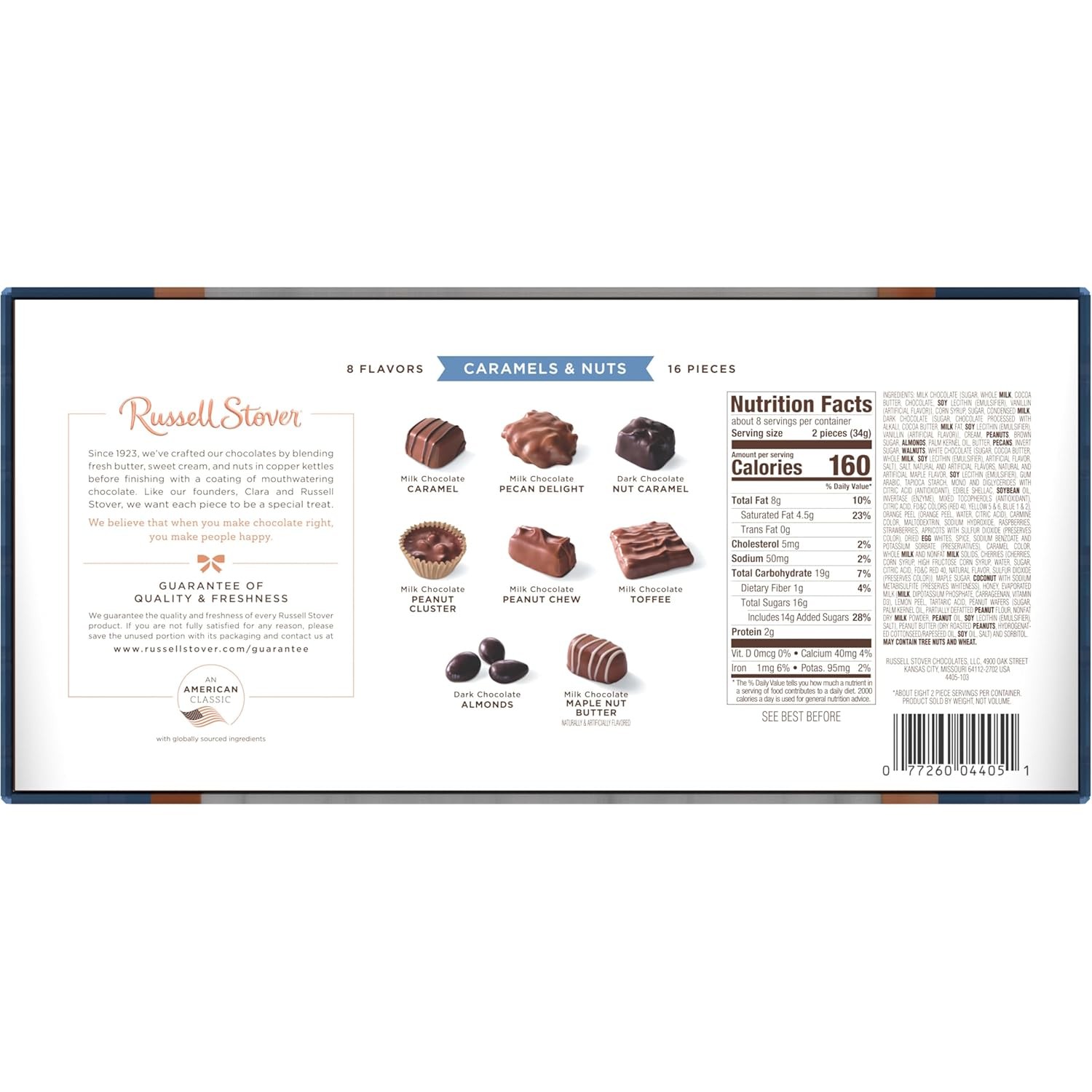 Russell Stover Caramel & Nuts Milk & Dark Chocolate Gift Box 9.4oz Mother’s Day