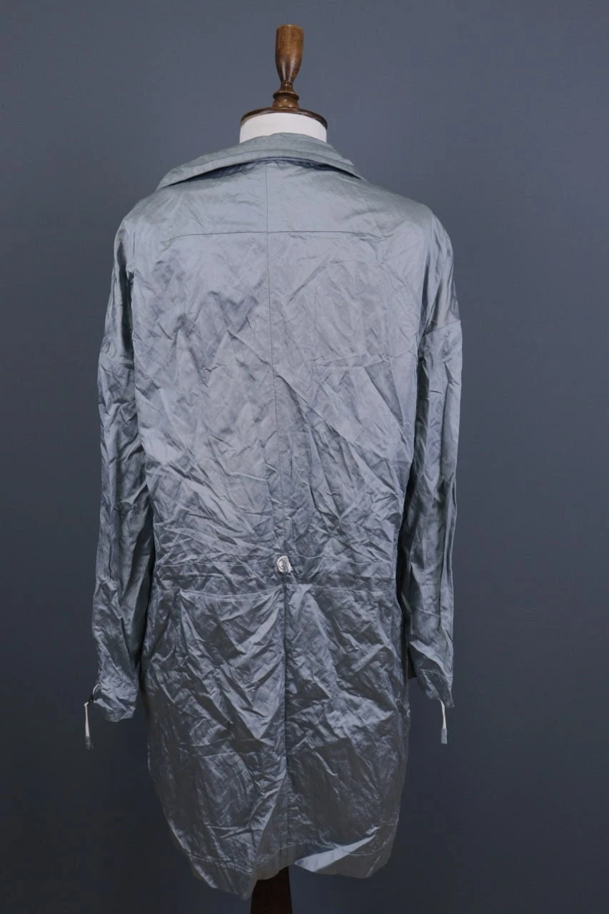 ANNETTE GORTZ Gray Collared Long Sleeve Full Zip Windbreaker Rain Coat Size 42 image 12