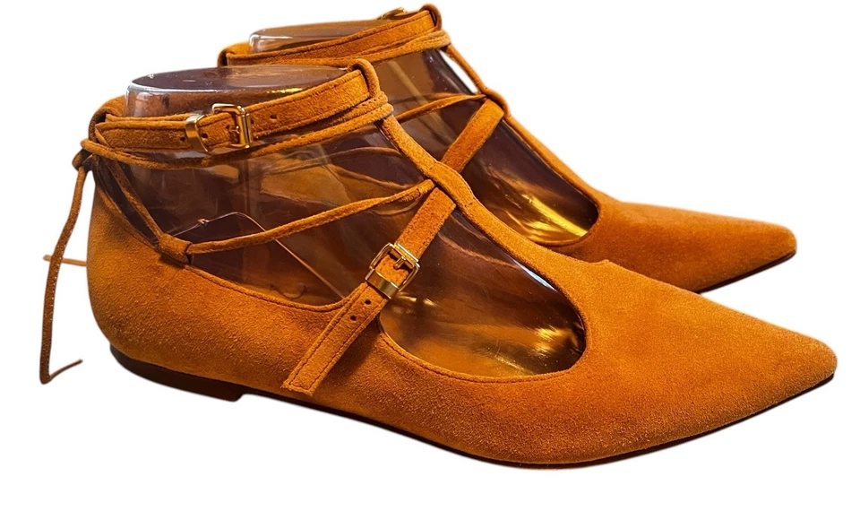 Free People Isabelle Con cordones Plano Talla 7 Mujer Cuero Marrón Punta EU 37 Foto 2 de 4