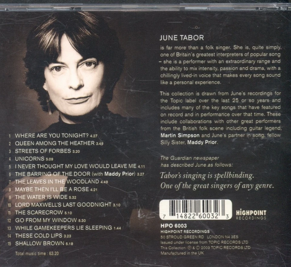 June Tabor Definitive Collection CD UK Highpoint 2003 HPO6003 - Bild 2 von 3