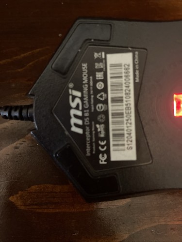 MSi Interceptor DS B1 Gaming Mouse 5Buttons Scroll Wheel Black Red Lights Tested - Picture 4 of 8