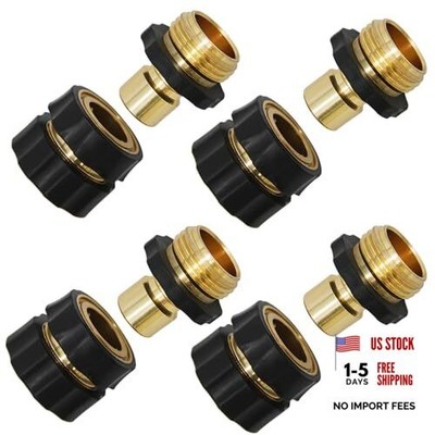 3/4 Inch Garden Hose Quick Connector Fittings, Easy Connector Fitting, Set of 4