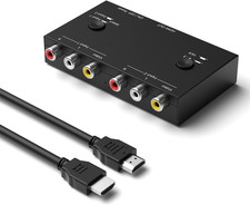 RCA to HDMI Converter Adapter 2 Port Support 16 9 4 3 for WII N64 PS1 PS2 VHS