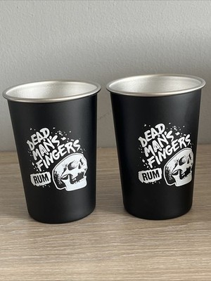 2 x Dead Man s Fingers Rum Cups - Stainless Steel -Tin- Home Bar - Halloween NEW