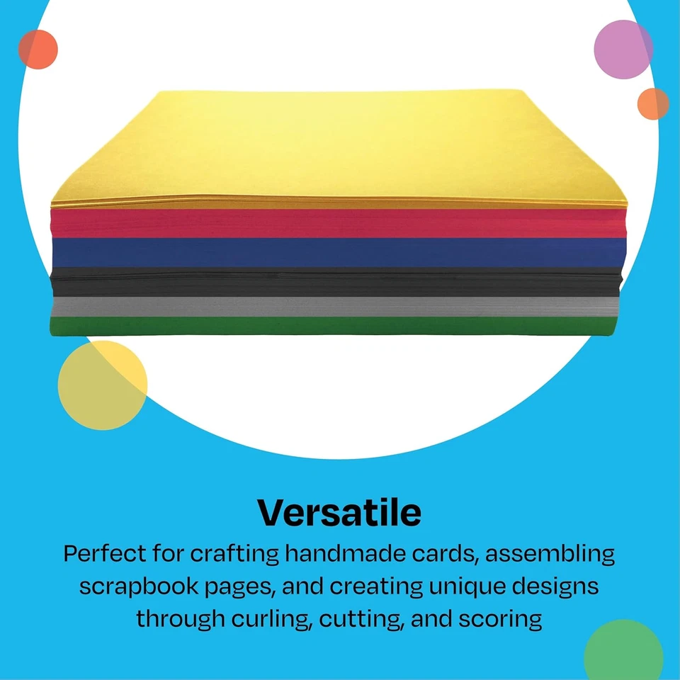 Строительная бумага, 9 x 12 дюймов, разных цветов, 500 листов - Изображение 3 из 4