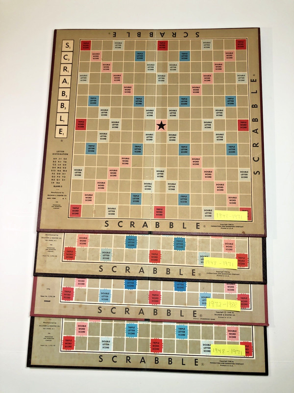 Lot  4 Vtg Scrabble Game Boards Only Replacement Crafts Game Room All Different
