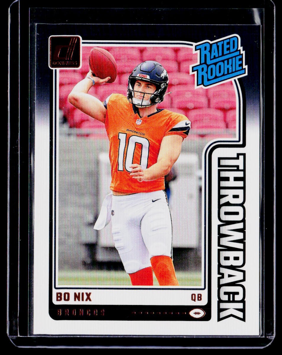 Bo Nix 2024 Donruss - Rated Rookies Throwback #46 Denver Broncos