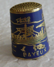 Dé à coudre de collection en métal cloisonné décoré de la tapisserie de Bayeux