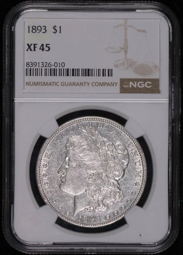 1893 Morgan Silver Dollar NGC XF-45
