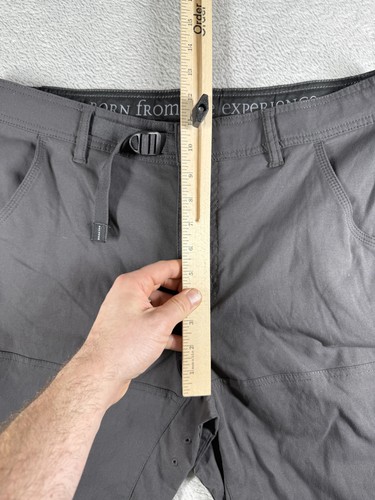 Prana Shorts Mens 34 Gray Zion Cargo Hiking Fishing Outdoor Camp Belted - Picture 9 of 15