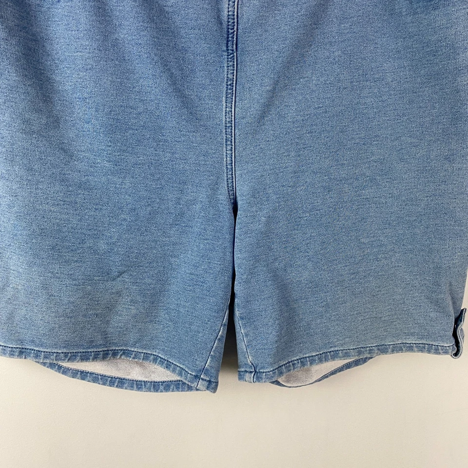 Quacker Factory DreamJeannes Knit Denim Shorts Size 1X Pull On Pockets Blue - Image 3 of 4