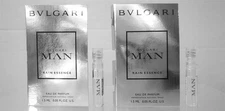 2 BVLGARI MAN RAIN ESSENCE COLOGNE EAU DE PARFUM SPRAY MEN .05 OZEA SAMPLES NEW!