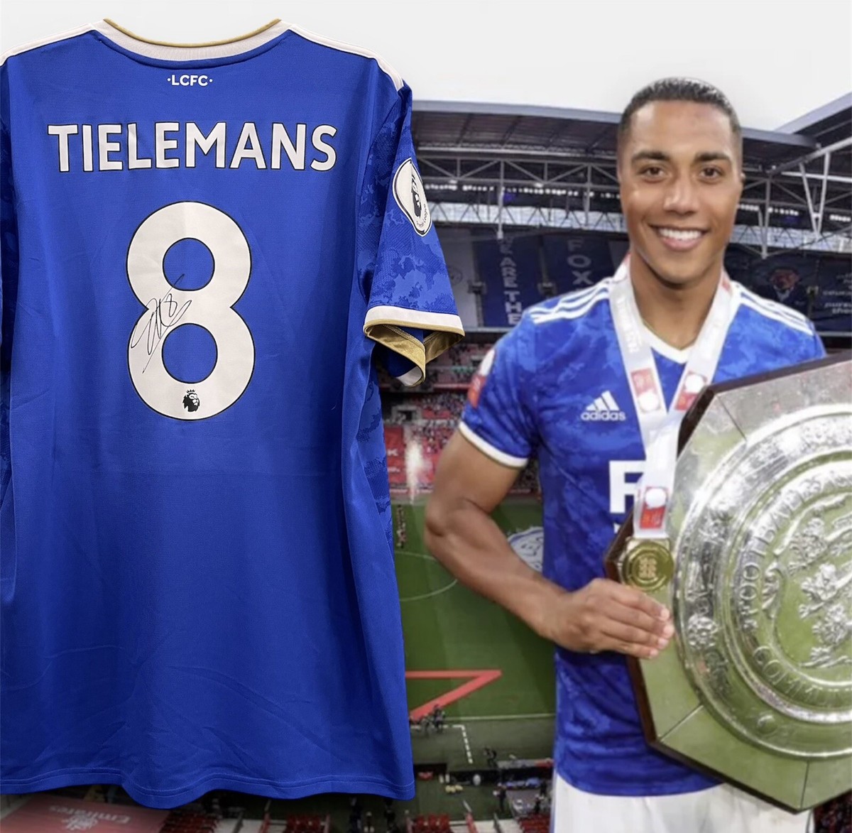 SIGNED Official 2021 / 22 Leicester City Youri TIELEMANS Shirt