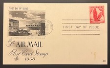 AIRMAIL 5¢ #C50 EAGLE JUL 31 1958 COLORADO SPRINGS CO FIRST DAY COVER (FDC) BX4