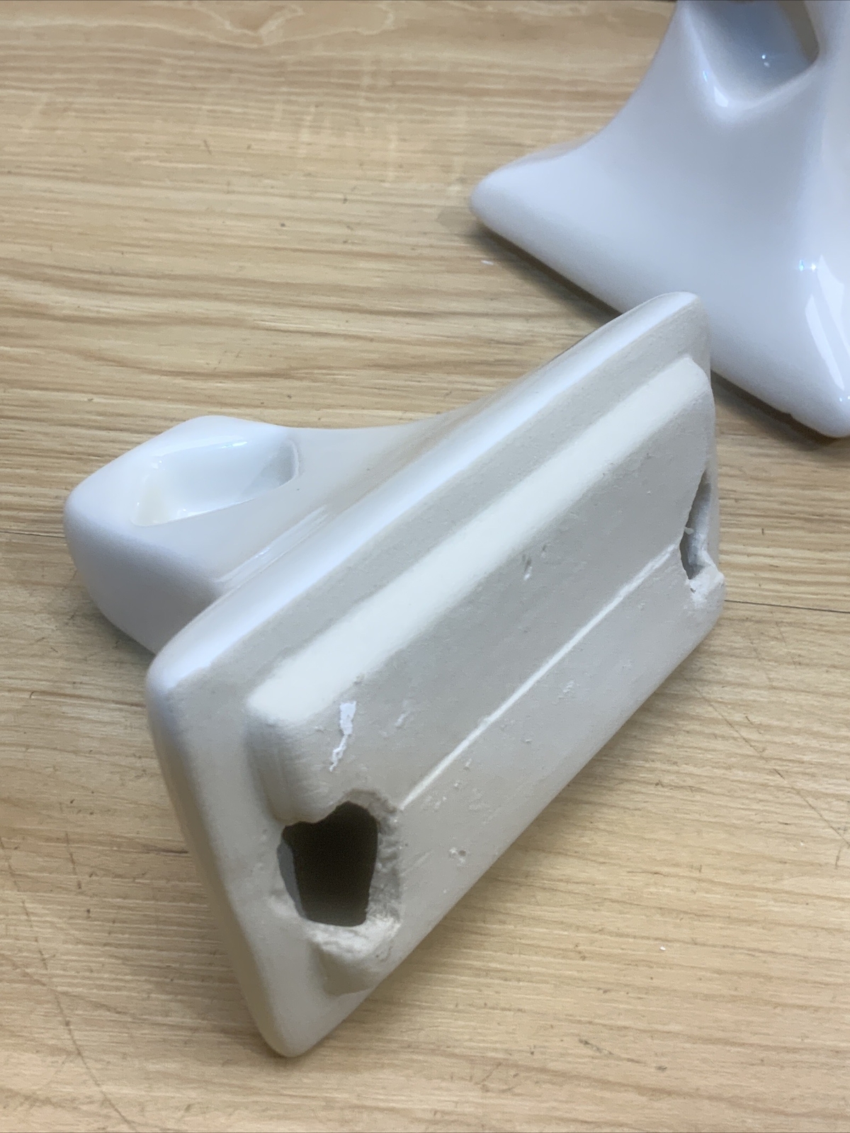 VINTAGE CERAMIC TOWEL BAR HOLDERS, Glossy Biscuit Off White eBay